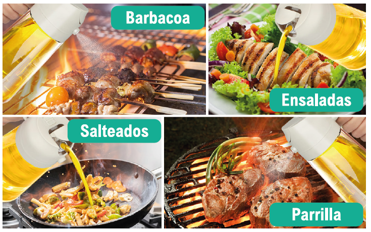 🍳 CONTROLA EL ACEITE Y COCINA MÁS SANO- Spray 2 en 1 sin exceso ni desperdicio.