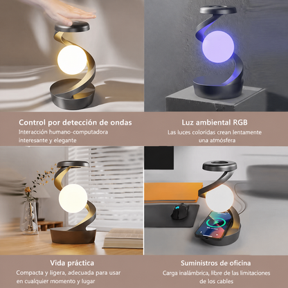 🌕✨ LÁMPARA DE LUNA FLOTANTE QUE HIPNOTIZA CUALQUIER ESPACIO- 👉 Iluminación 3D + Carga Inalámbrica en un solo diseño;