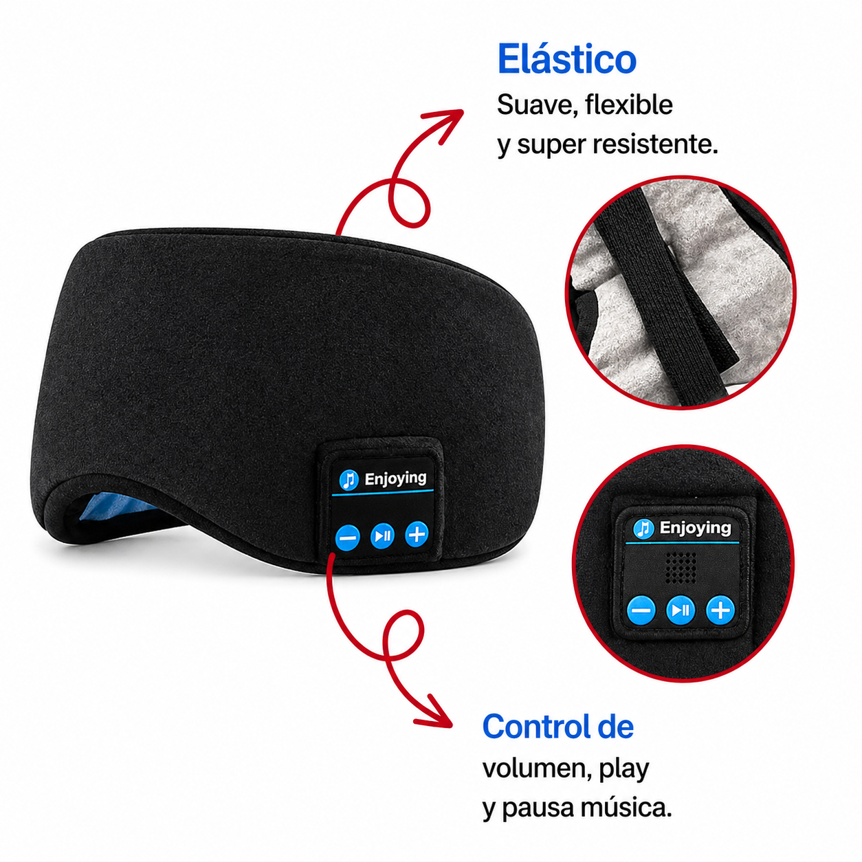 😴🎧 DUERME MEJOR DESDE LA PRIMERA NOCHE 👉 Antifaz Bluetooth con Sonido Estéreo + Bloqueo Total de Luz