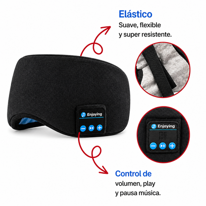 😴🎧 DUERME MEJOR DESDE LA PRIMERA NOCHE 👉 Antifaz Bluetooth con Sonido Estéreo + Bloqueo Total de Luz