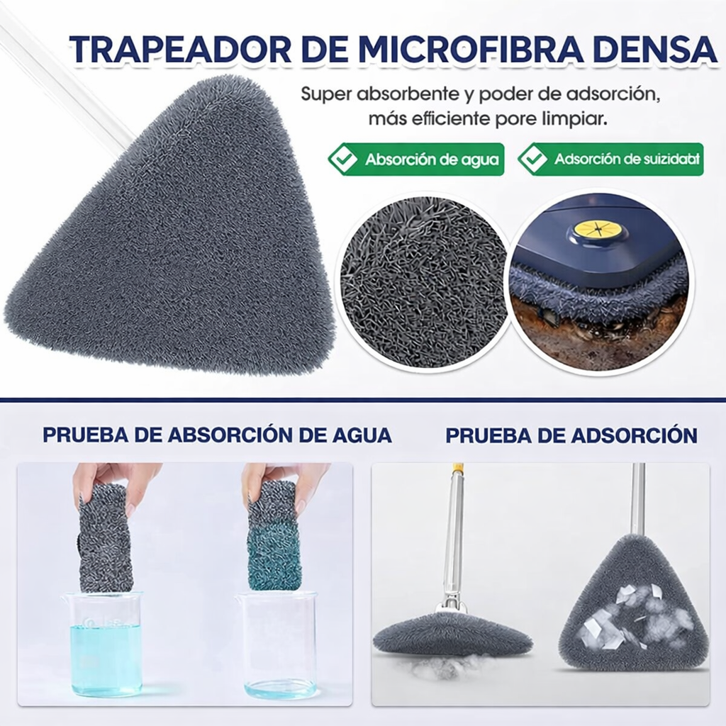 🧼 LIMPIA SIN AGACHARTE NI ESFORZARTE- Mopa 360° que llega a todos los rincones.