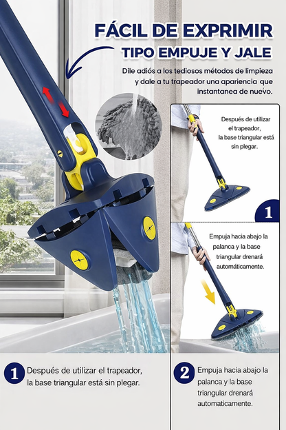 🧼 LIMPIA SIN AGACHARTE NI ESFORZARTE- Mopa 360° que llega a todos los rincones.