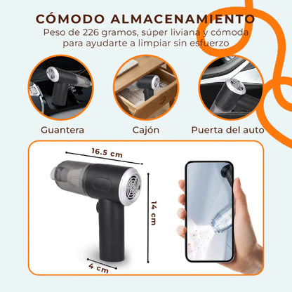 🚗 LIMPIA EN SEGUNDOS SIN ESFUERZO- Aspiradora portátil potente para casa y coche.