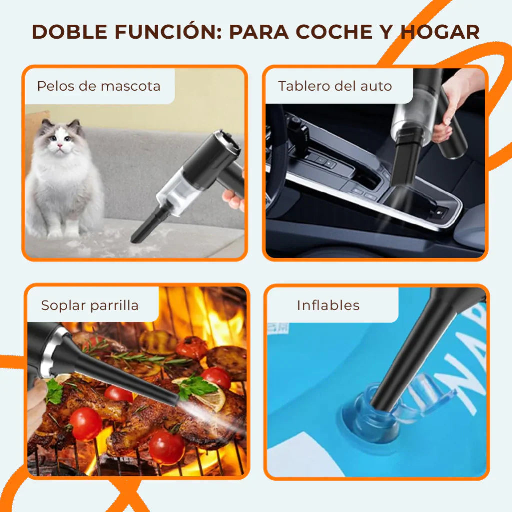 🚗 LIMPIA EN SEGUNDOS SIN ESFUERZO- Aspiradora portátil potente para casa y coche.