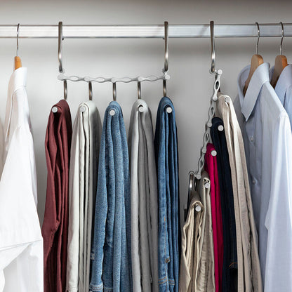 👉 👖 ¿SIN ESPACIO EN TU ARMARIO? DUPLÍCALO EN SEGUNDOS- Percha múltiple 5 en 1 para pantalones.