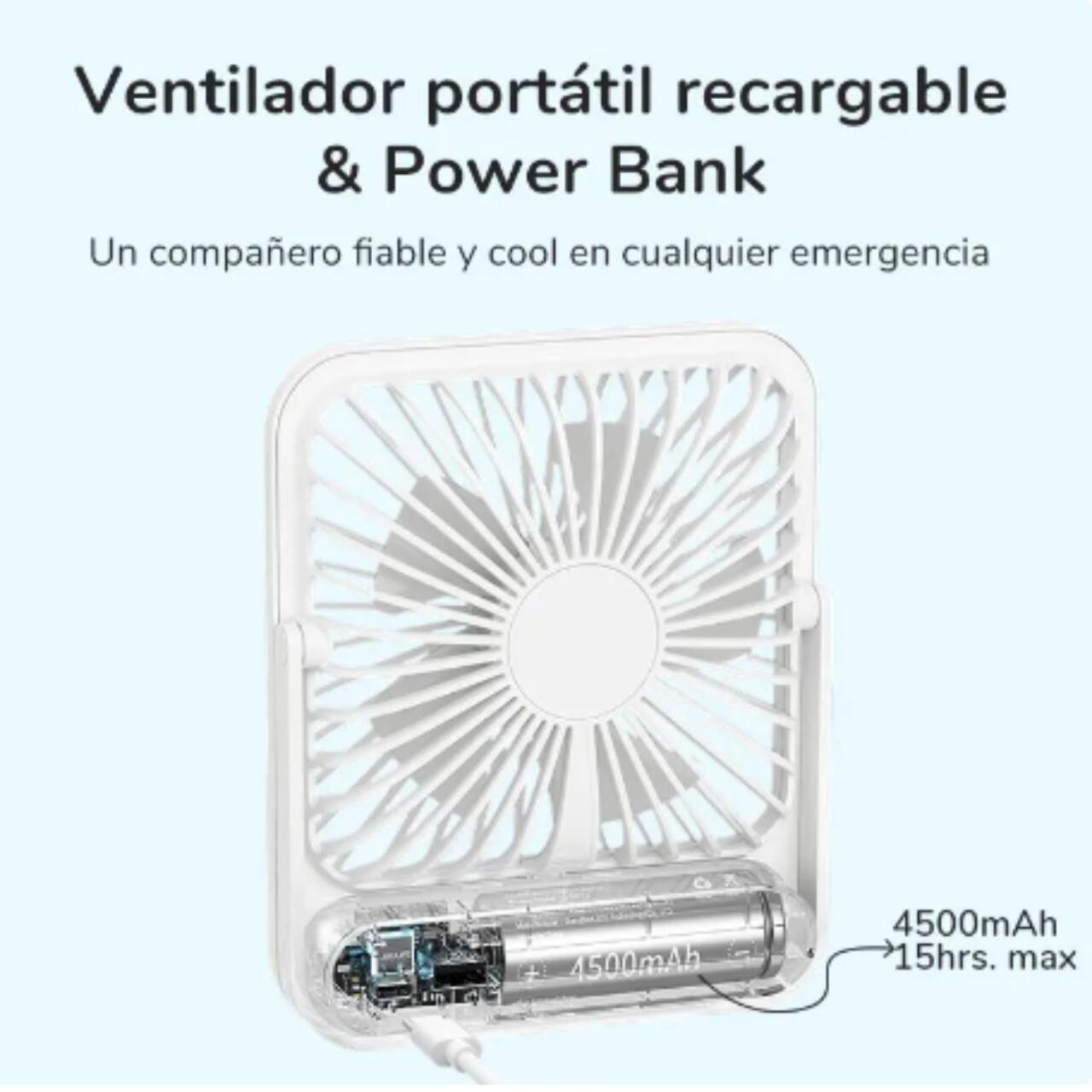 🌀 REFRESCATE EN SEGUNDOS DONDE QUIERAS- Ventilador portátil silencioso y potente.