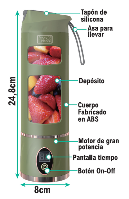👉 🥤 ¿SIN TIEMPO PARA COMER BIEN? BATIDO LISTO EN SEGUNDOS- Batidora portátil con pantalla digital.