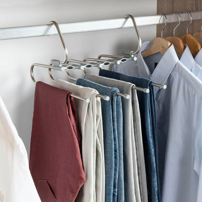 👉 👖 ¿SIN ESPACIO EN TU ARMARIO? DUPLÍCALO EN SEGUNDOS- Percha múltiple 5 en 1 para pantalones.