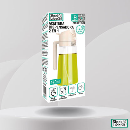 🍳 CONTROLA EL ACEITE Y COCINA MÁS SANO- Spray 2 en 1 sin exceso ni desperdicio.