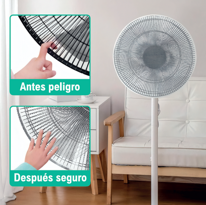 👉 ⚠️ ¿NIÑOS CERCA DEL VENTILADOR? EVITA ACCIDENTES EN SEGUNDOS- Funda protectora ajustable (hasta 45 cm).