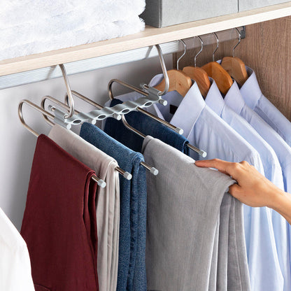 👉 👖 ¿SIN ESPACIO EN TU ARMARIO? DUPLÍCALO EN SEGUNDOS- Percha múltiple 5 en 1 para pantalones.