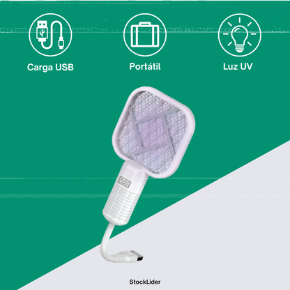 🦟⚡ ELIMINA MOSQUITOS EN SEGUNDOS Y DISFRUTA TUS NOCHES SIN PICADURAS  👉 Raqueta Matamosquitos Recargable USB con Luz UV