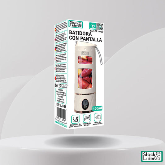 👉 🥤 ¿SIN TIEMPO PARA COMER BIEN? BATIDO LISTO EN SEGUNDOS- Batidora portátil con pantalla digital.