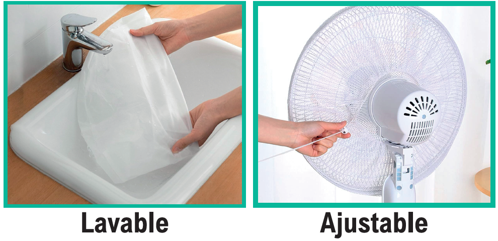 👉 ⚠️ ¿NIÑOS CERCA DEL VENTILADOR? EVITA ACCIDENTES EN SEGUNDOS- Funda protectora ajustable (hasta 45 cm).
