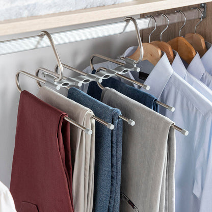 👉 👖 ¿SIN ESPACIO EN TU ARMARIO? DUPLÍCALO EN SEGUNDOS- Percha múltiple 5 en 1 para pantalones.