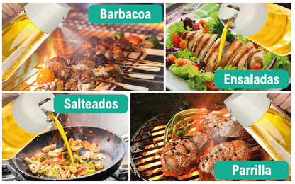 🍳 CONTROLA EL ACEITE Y COCINA MÁS SANO- Spray 2 en 1 sin exceso ni desperdicio.