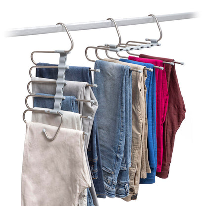 👉 👖 ¿SIN ESPACIO EN TU ARMARIO? DUPLÍCALO EN SEGUNDOS- Percha múltiple 5 en 1 para pantalones.