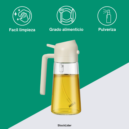 🍳 CONTROLA EL ACEITE Y COCINA MÁS SANO- Spray 2 en 1 sin exceso ni desperdicio.